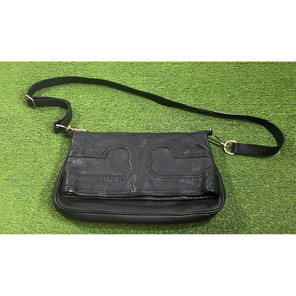 Tory Burch Amalie Shoulder Bag Pebbled Leather Fold over Crossbody & Tote 2 in 1